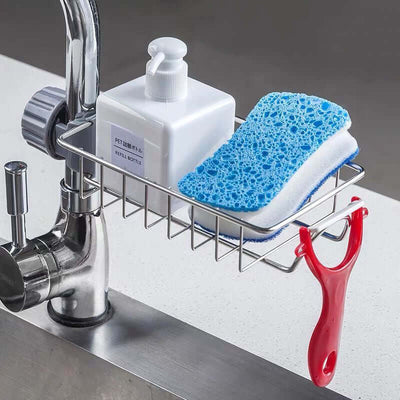 Adjustable Sink Drain Rack Sponge Storage