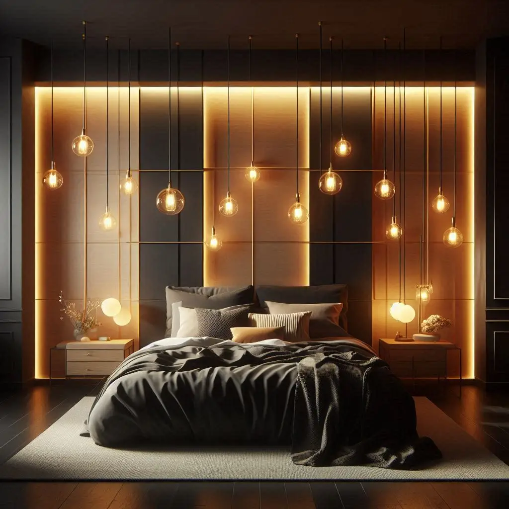 Ambient lighting on dark bedroom wall