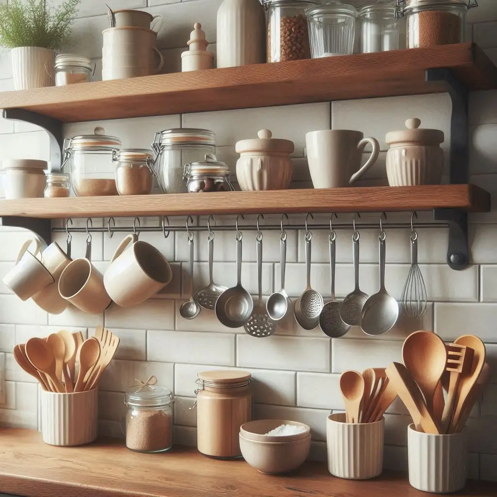 Hang Hooks Under Shelves kitchen
