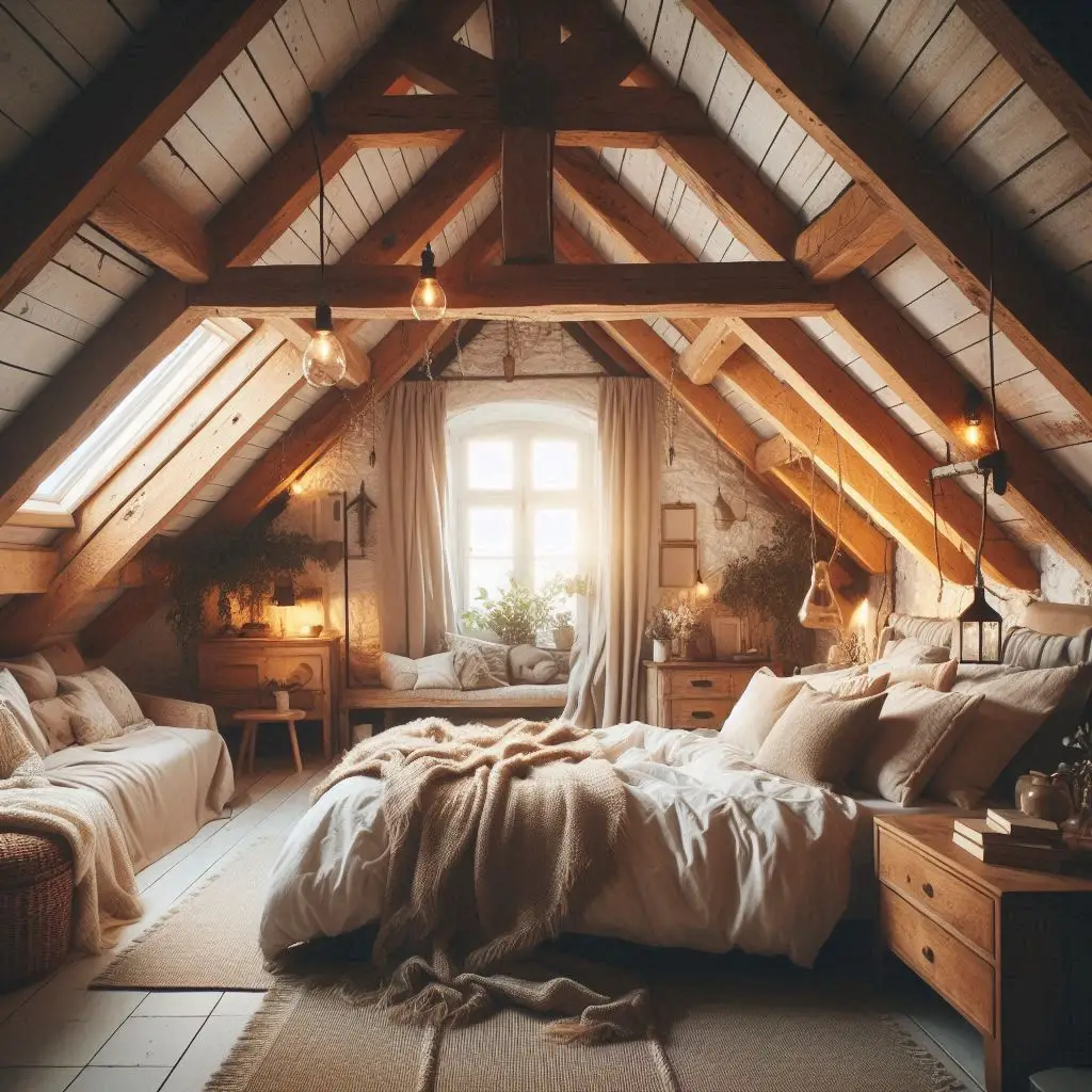 Attic master suite featuring