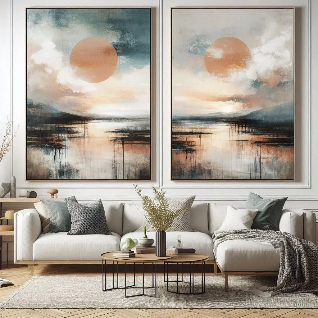 Frameless Canvas Diptych wall