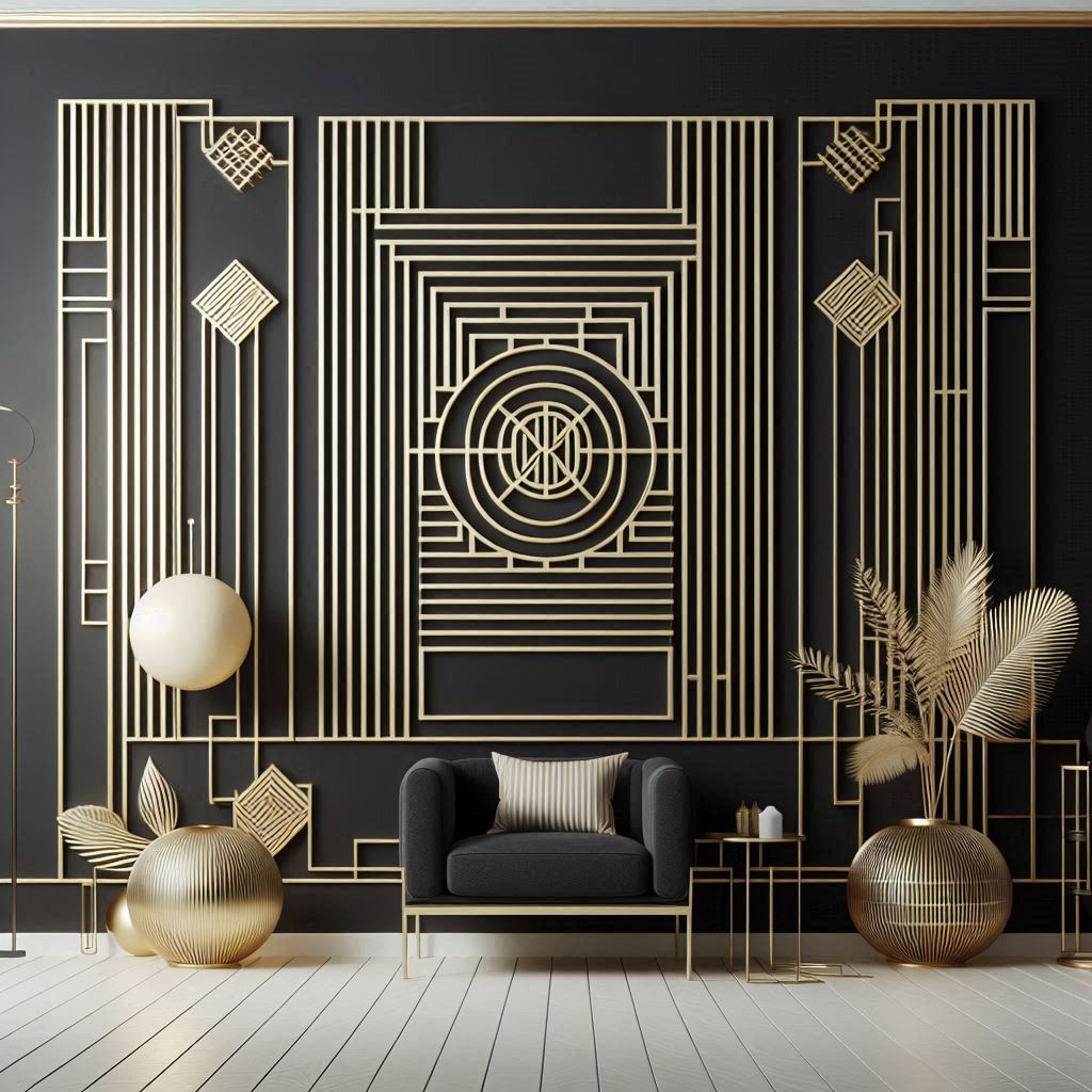Geometric Black Wall Design