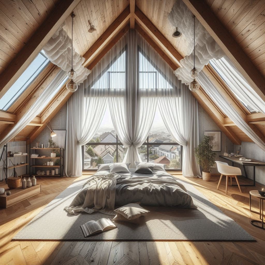 Window-Optimized Attic Bedroom Design