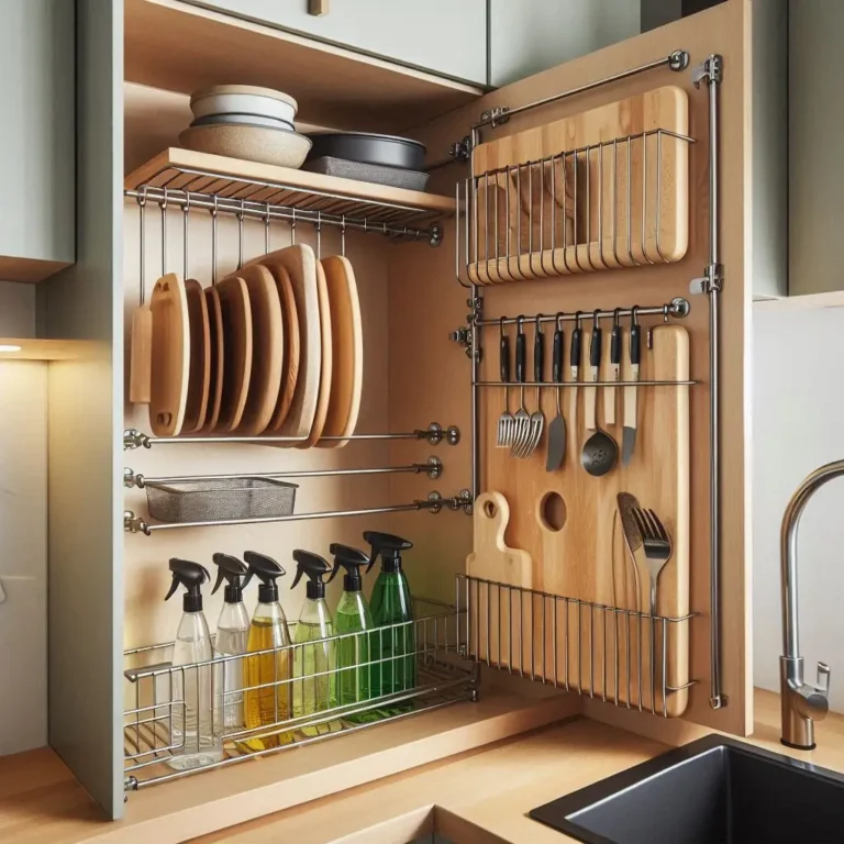 Install Tension Rods kitchen
