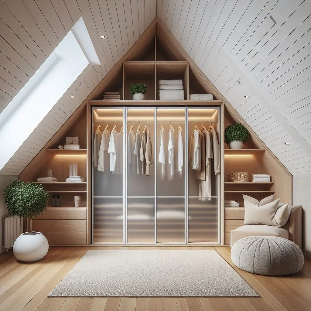 ???? Pin Title: Space-Saving Sliding Door Closet in Attic

