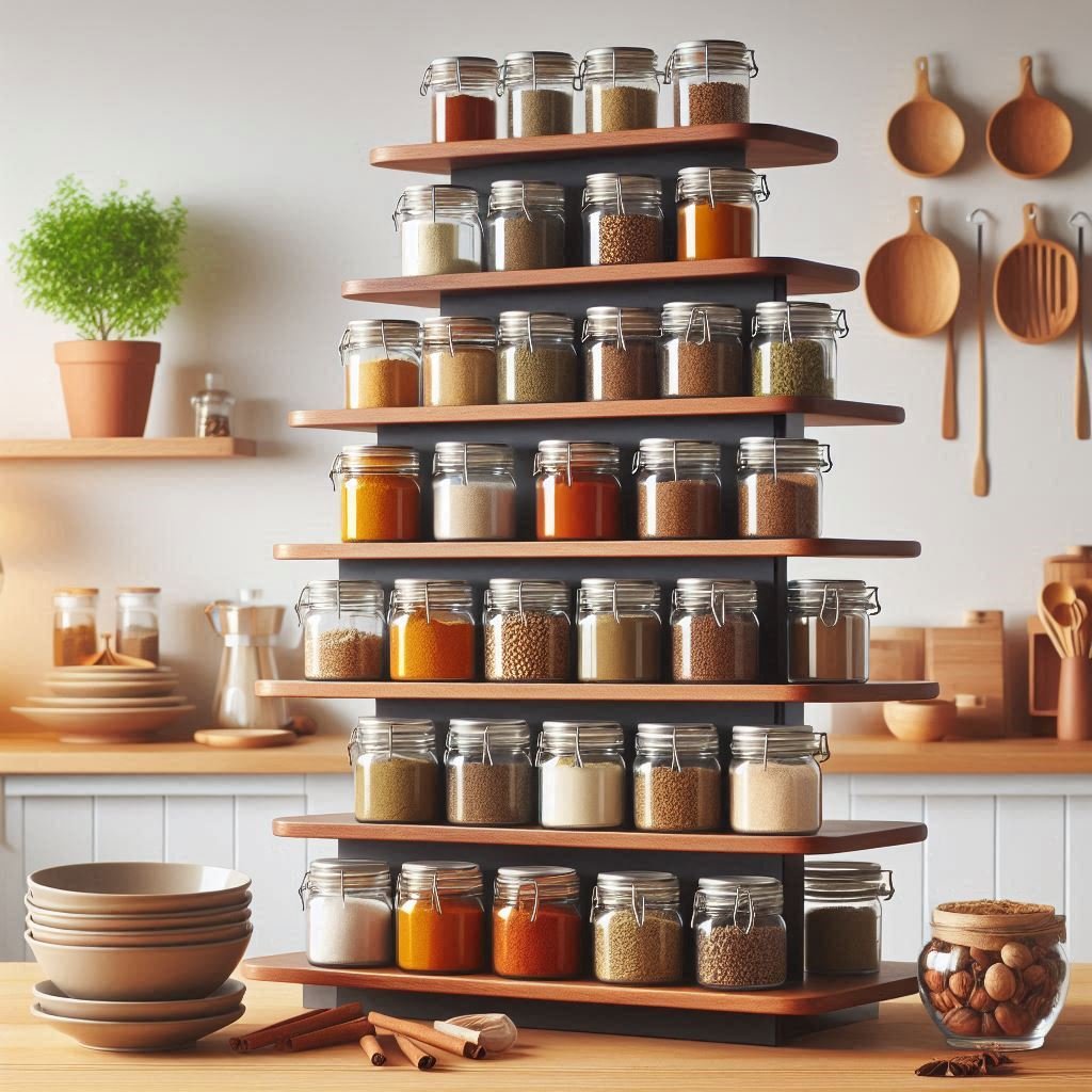 Tiered Spice Racks for Full Visibility