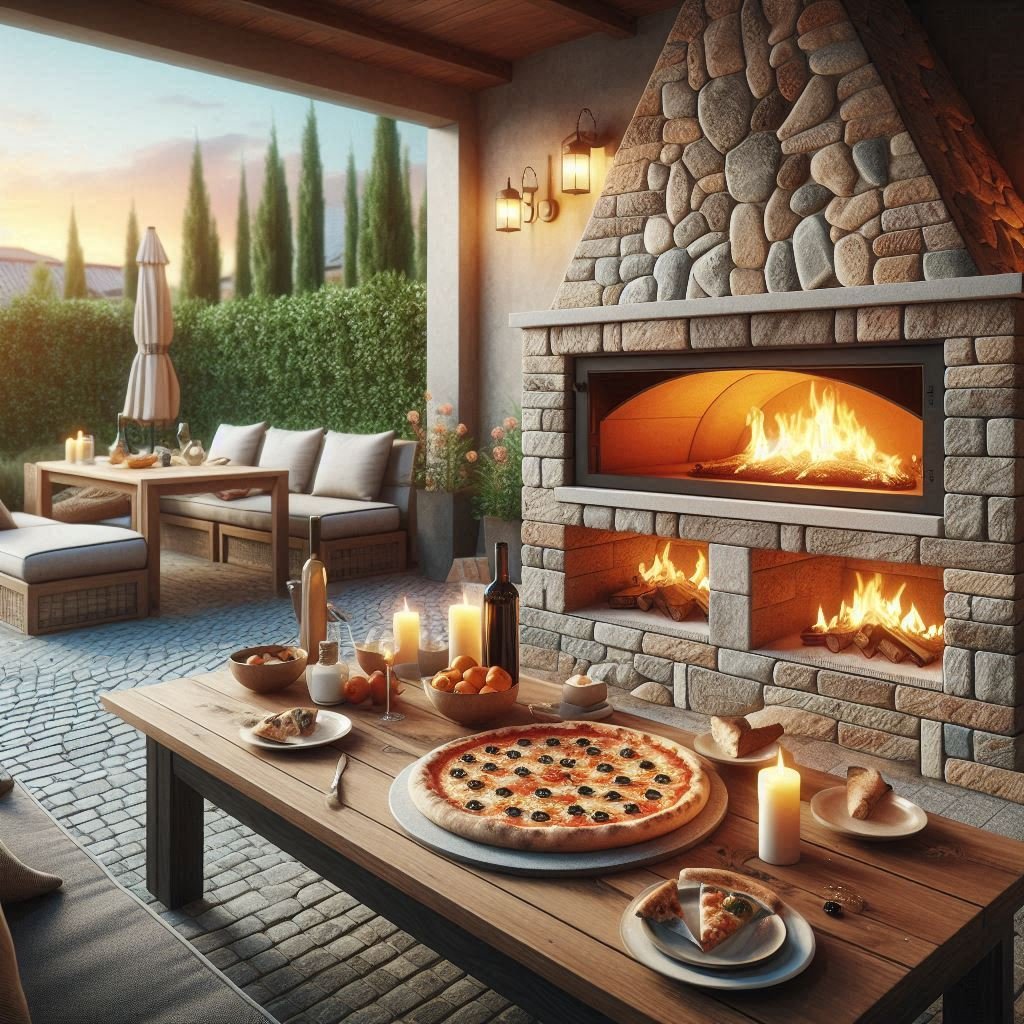 12. Stone Fireplace With Built-In Pizza Oven patio
