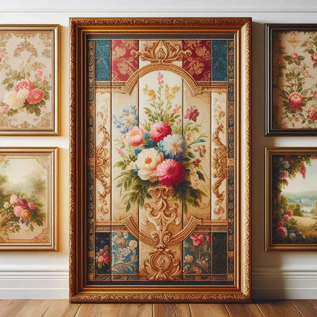 Framed Fabric or Wallpaper Panels wall
