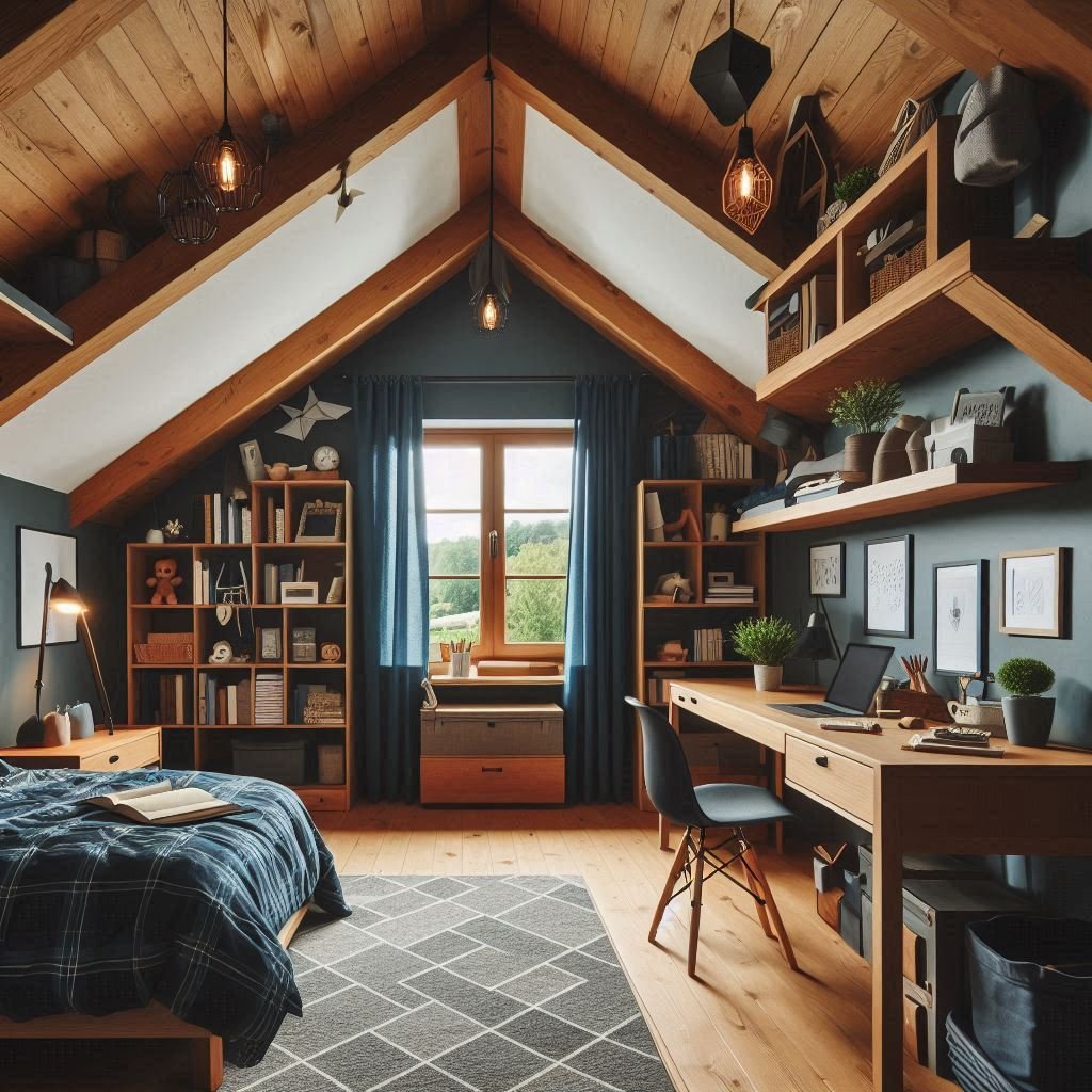 Compact study corner for teen boys