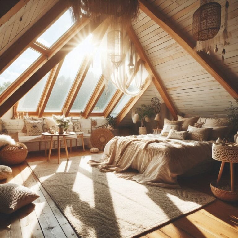 Natural Light & Strategic Windows in Attic Bedroom