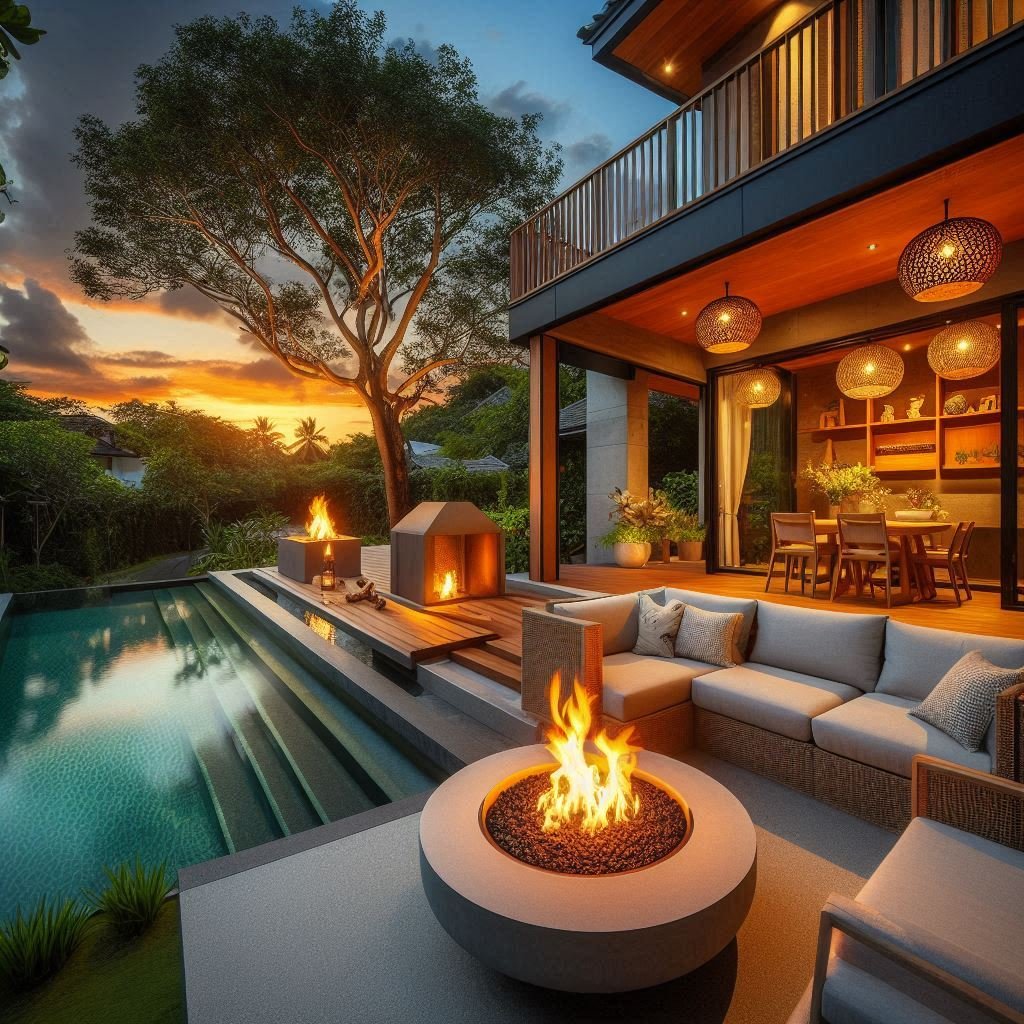 Fire Pit & Pool Combo patio