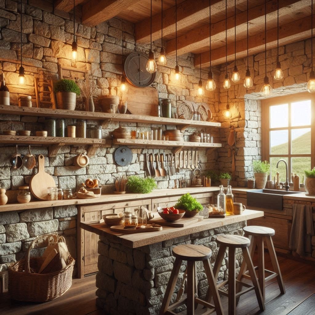 Rustic Charm with Stone Features patio