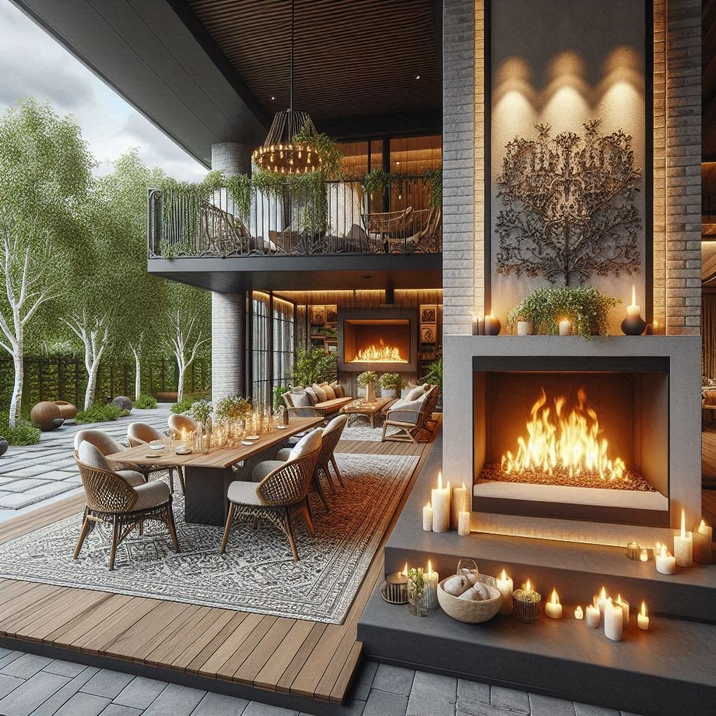 Double-Sided Fireplace patio
