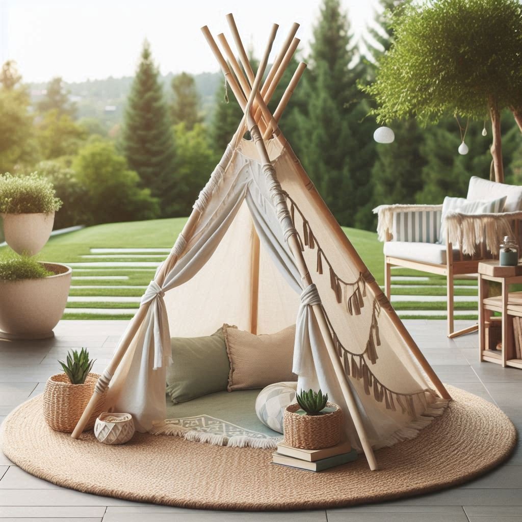 Teepee or Boho Tent Corner patio