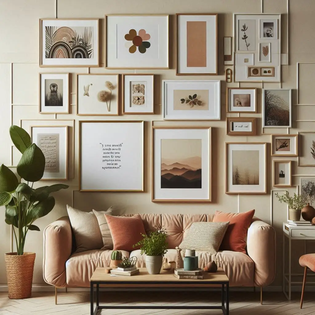 Gallery Wall with Mismatched Frames wall
