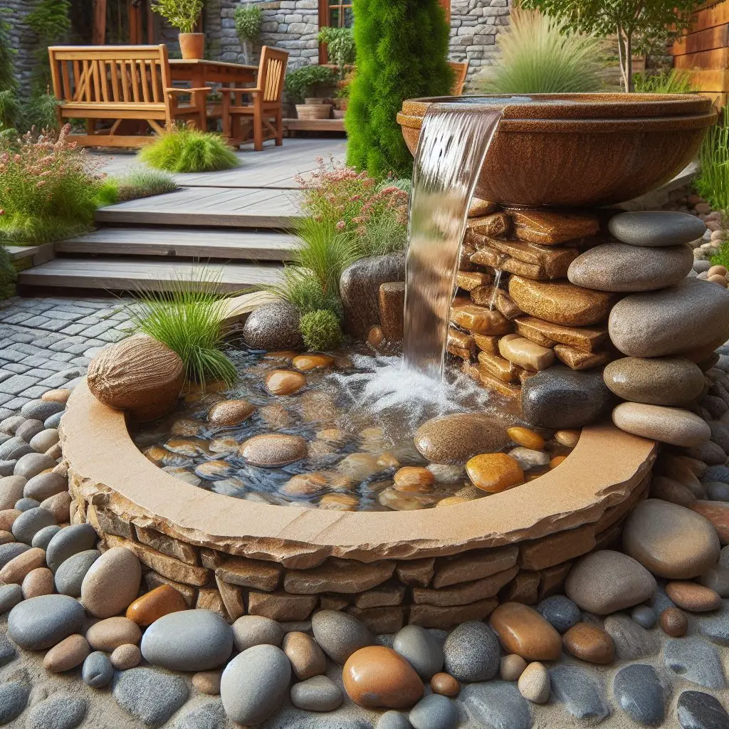 Rustic Water Features garden
