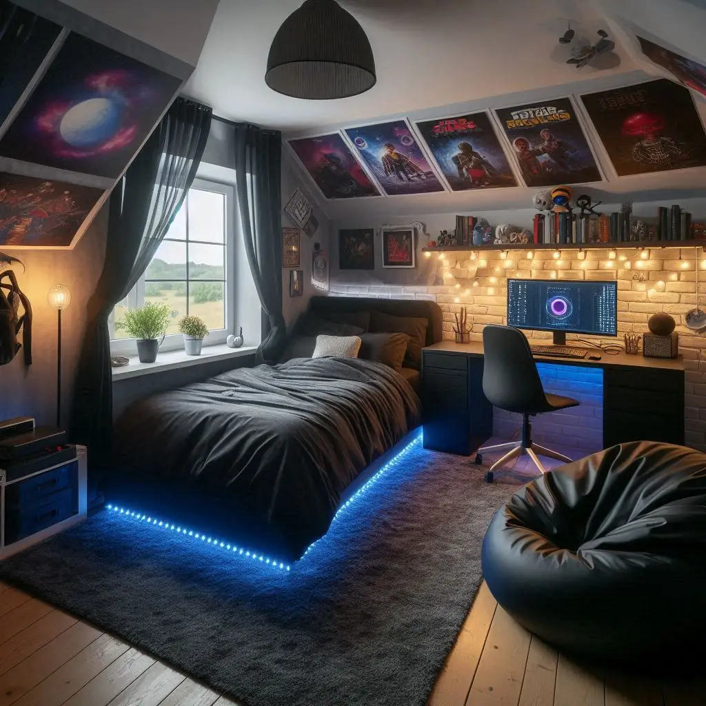 Chill and study areas in attic
