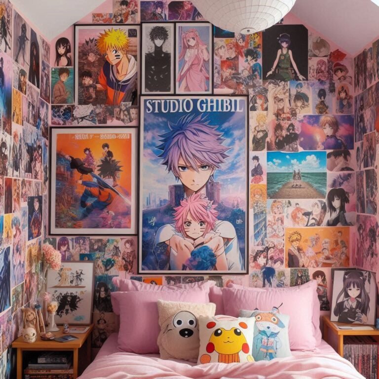Anime Collage Wall for Teen Room