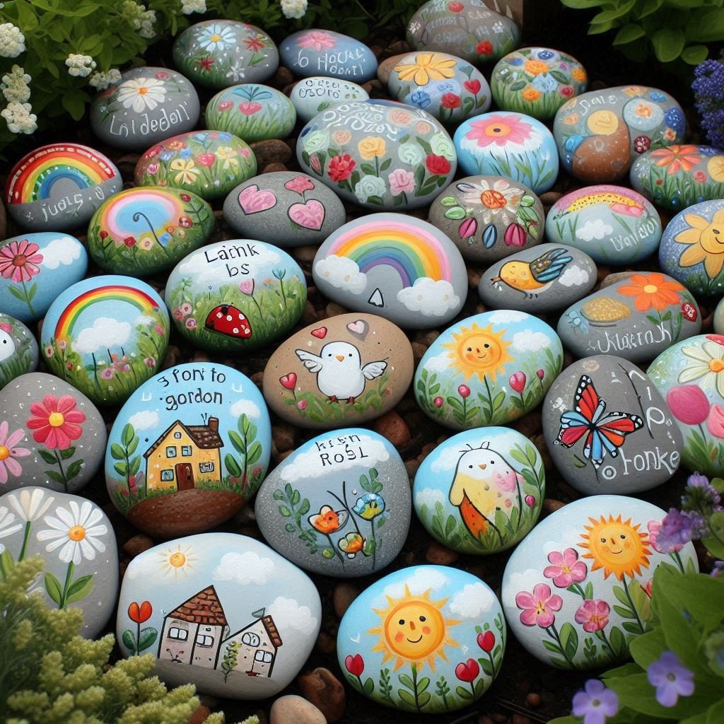  Painted Garden Stones

