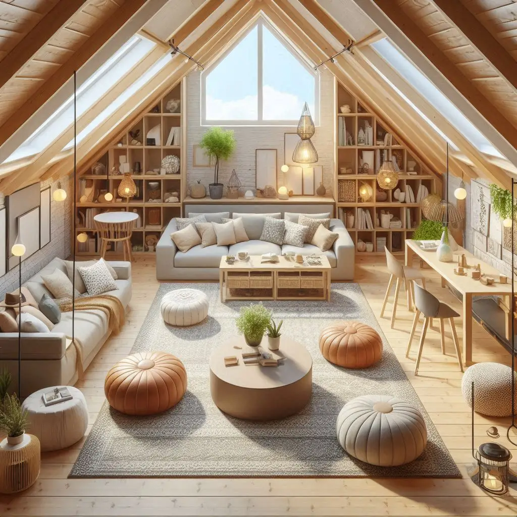 Functional Furniture Flow in Compact Attic Space