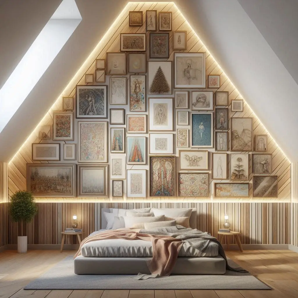 Vertical Gallery Wall Ideas for Sloped Ceilings

