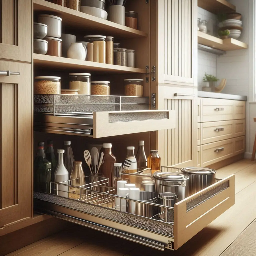 Pull-Out Drawers in kitchen