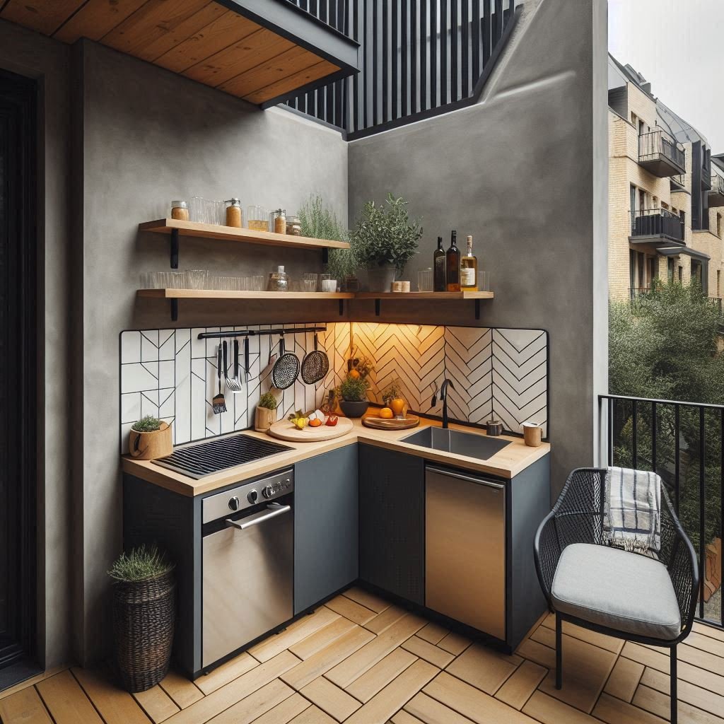 Compact Corner Kitchen patio