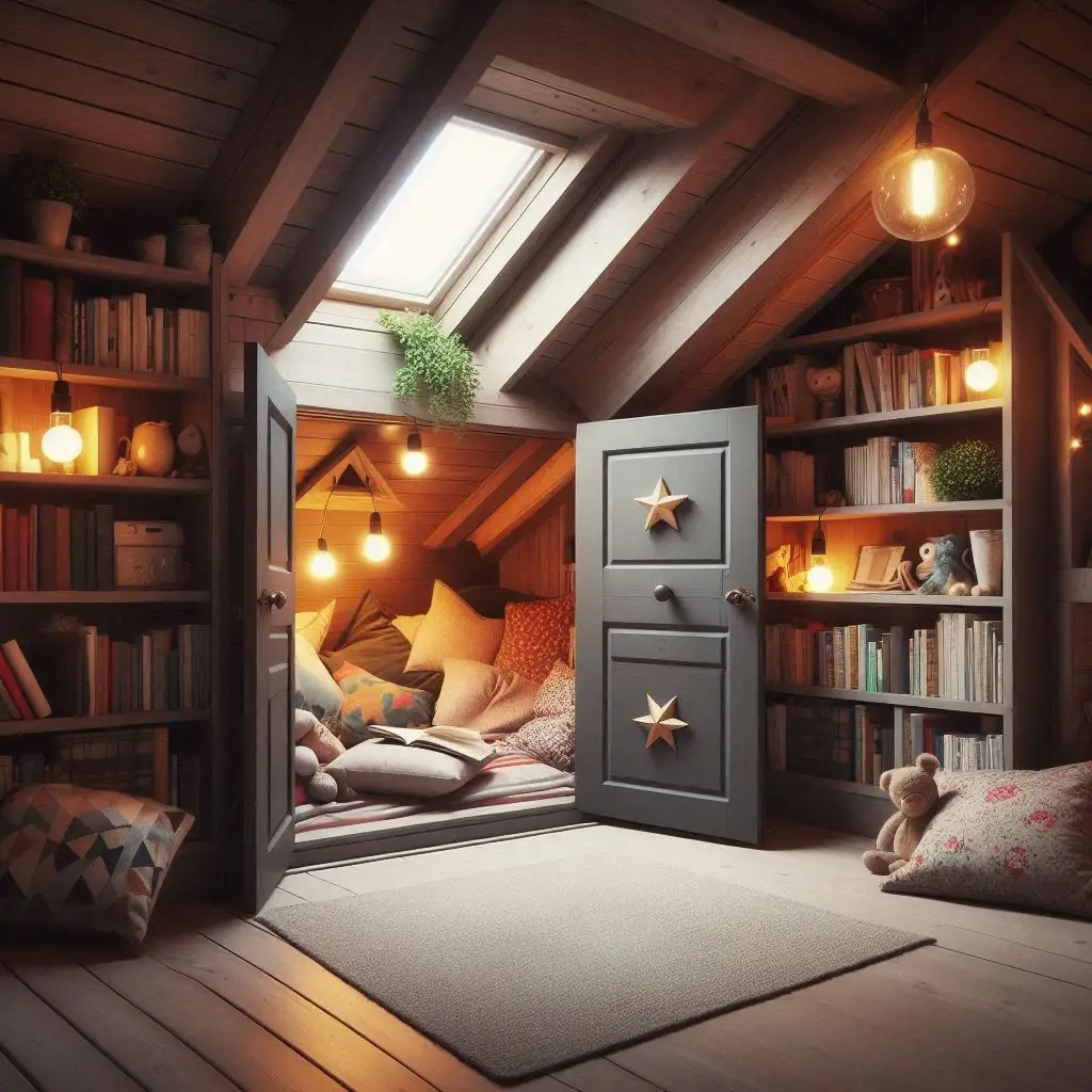 Create a Secret Hideaway Behind Hidden Doors in the Attic