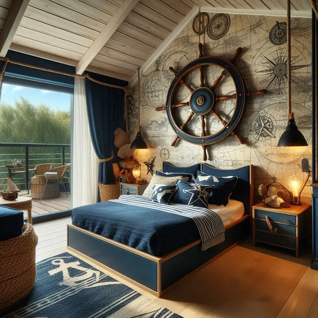 Sail Away: Nautical Attic Bedroom Ideas for Boys
