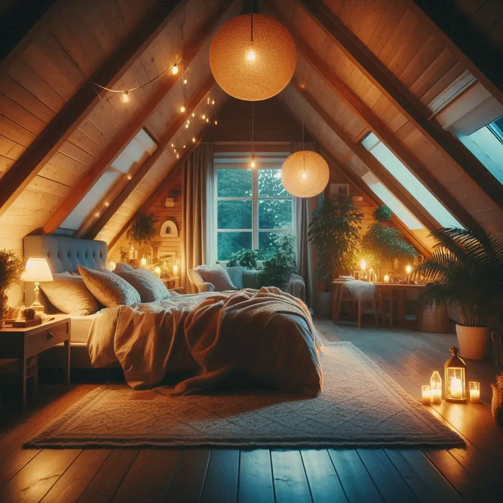 : Warm attic bedroom