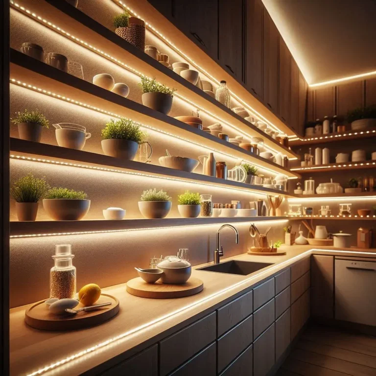 LED Strip Lights Under Shelves