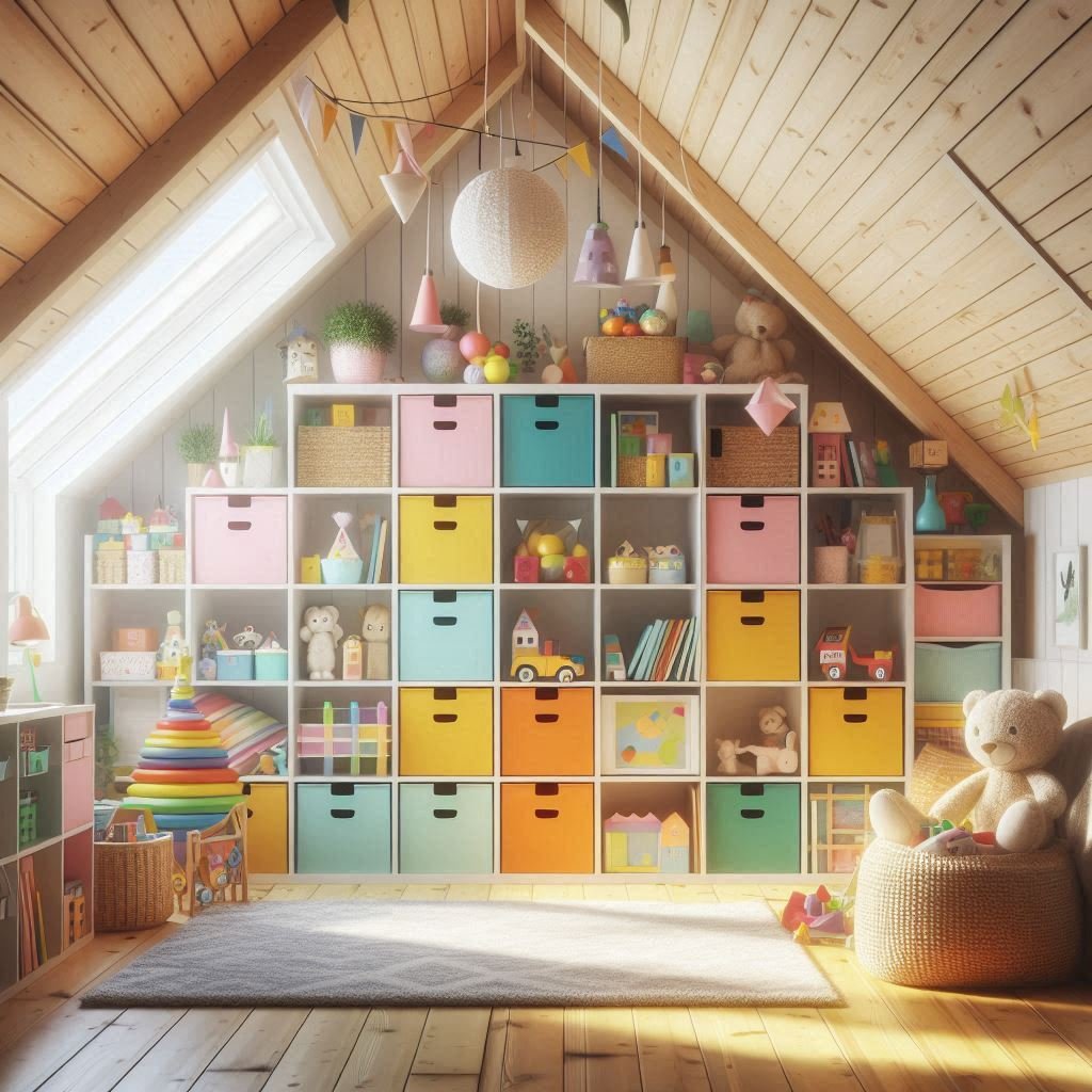 ???? Pin Title: Modular Storage Cubes for Flexible Attic Organization
