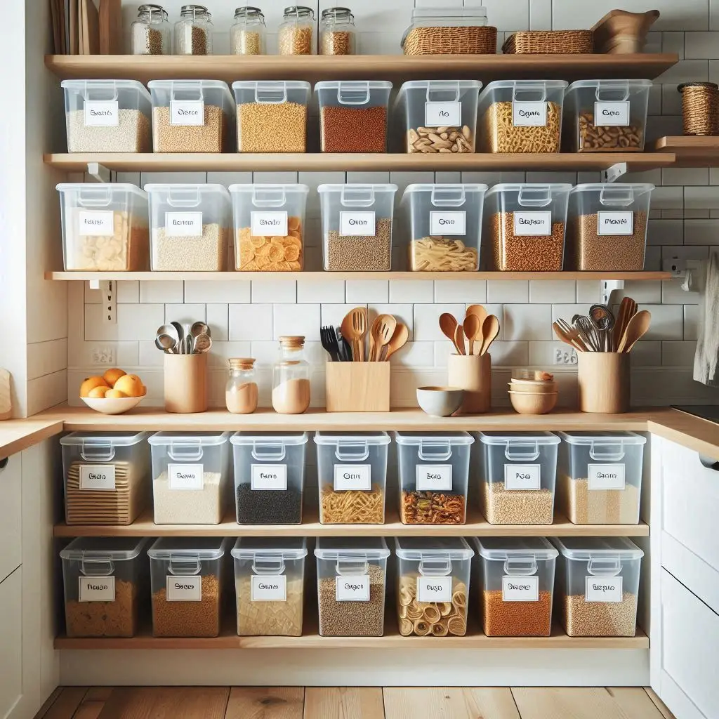 Clear Labeled Bins