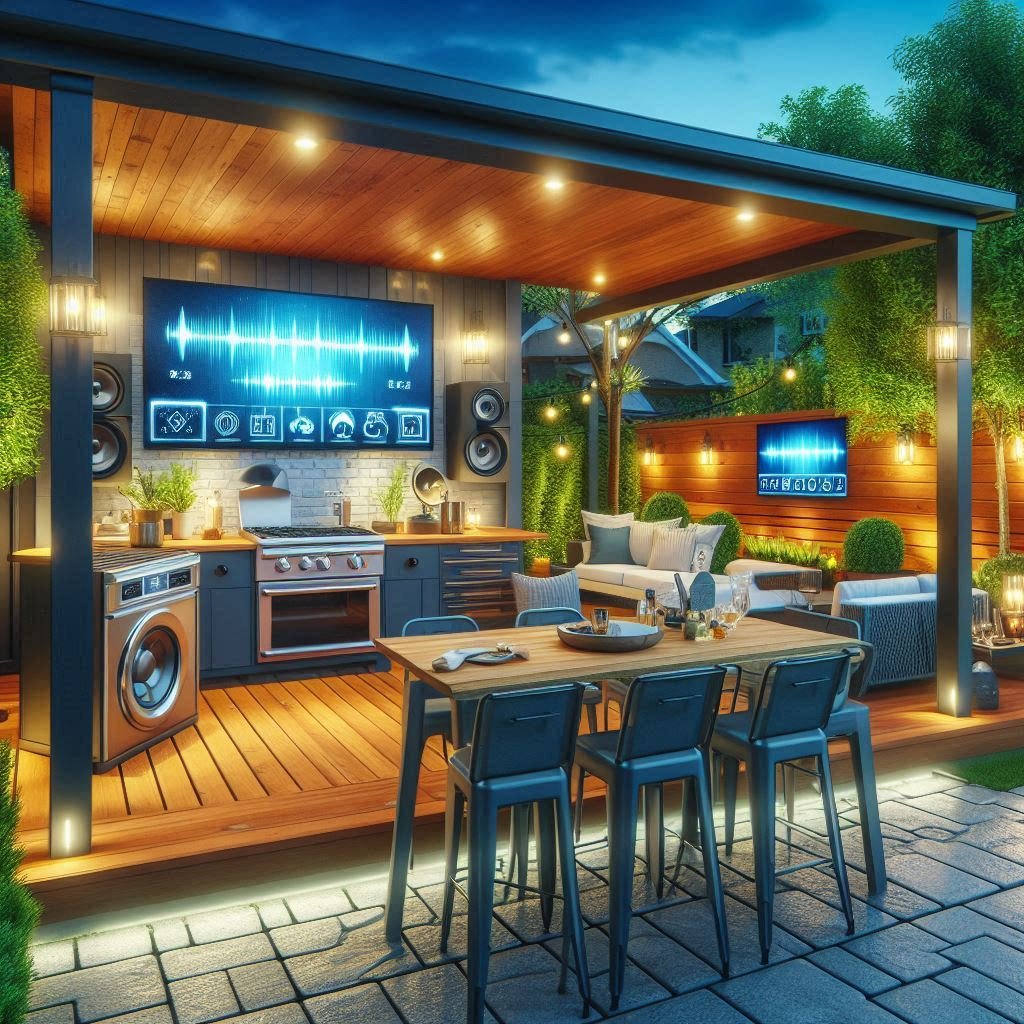 Smart Outdoor Kitchen with Tech
patio