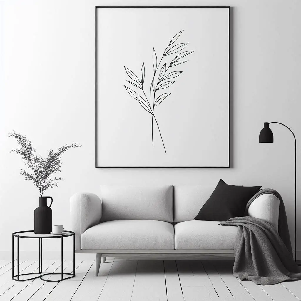 Minimalist Line Art wall
