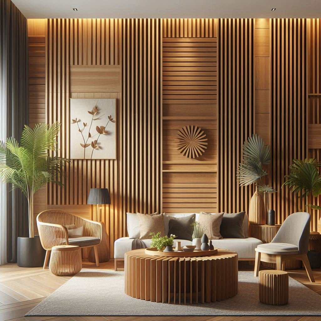  Wood Slat Wall Accent

