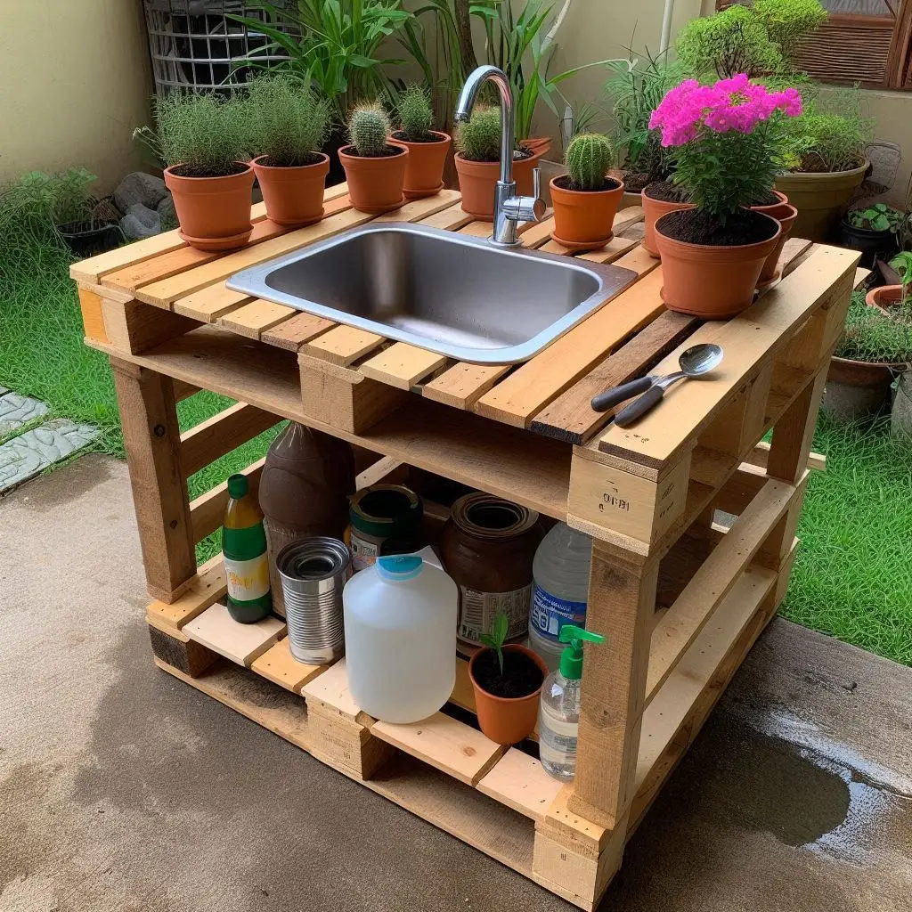 DIY Pallet Sink Station
