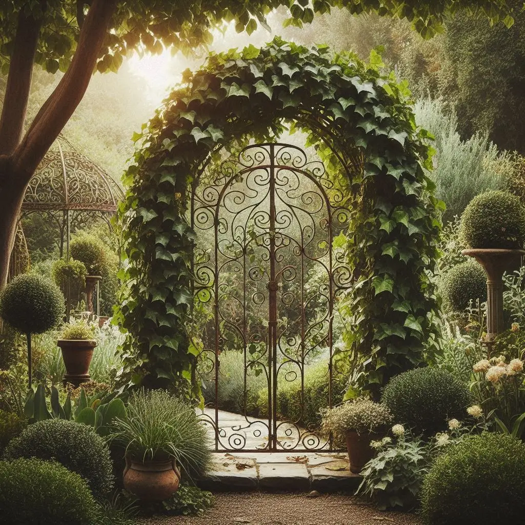 Rustic Iron Arch with Ivy