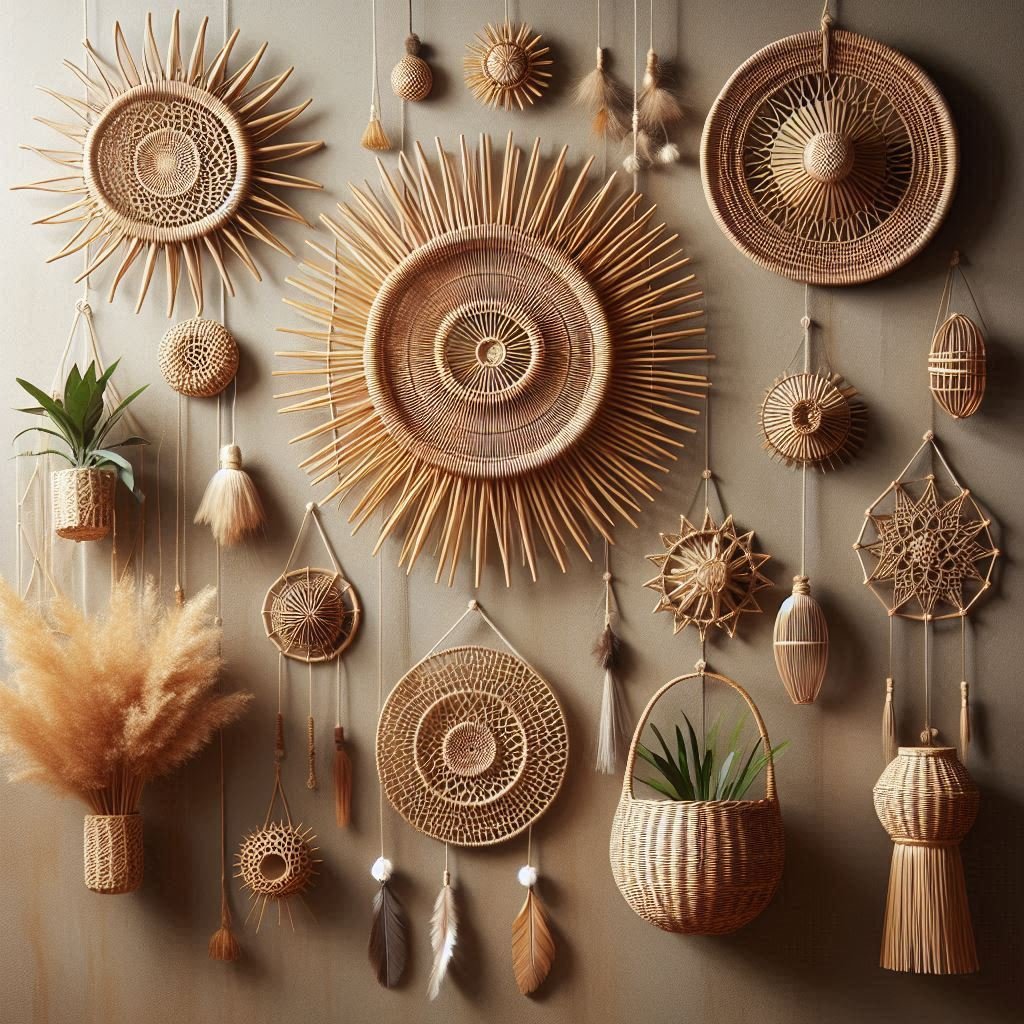 Rattan or Wicker Wall Decor wall
