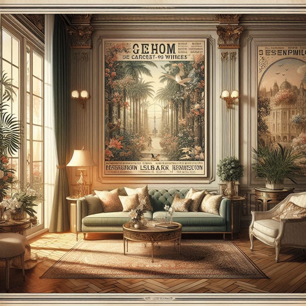 Vintage Art Prints wall
