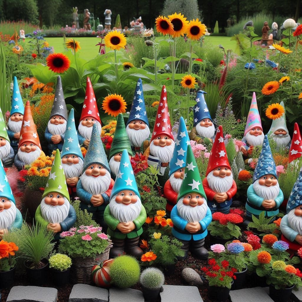 Colorful Garden Gnomes