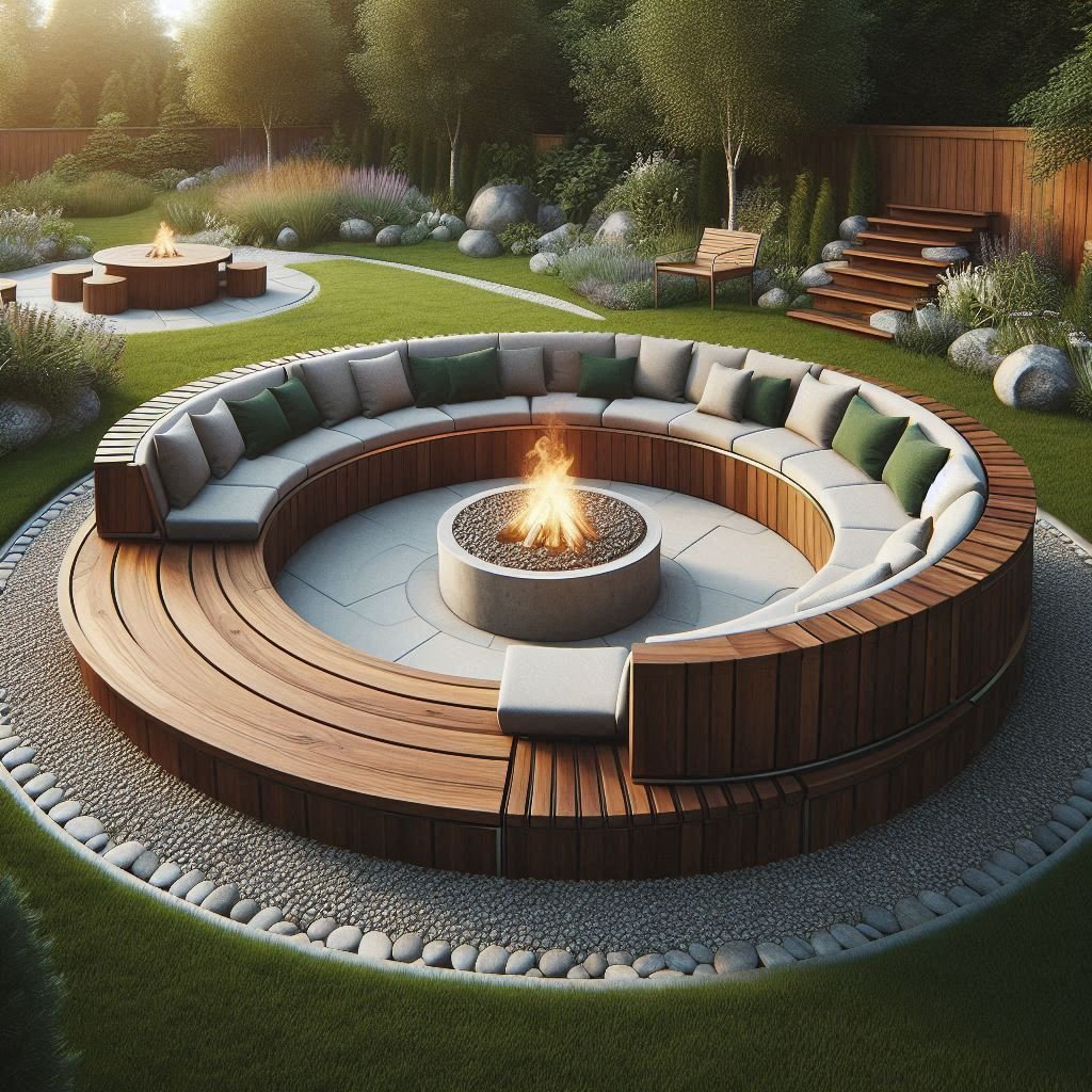 Curved Bench for Fire Pits