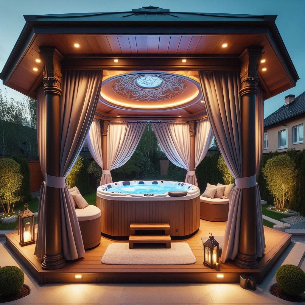 Luxury Gazebo with Curtains patio