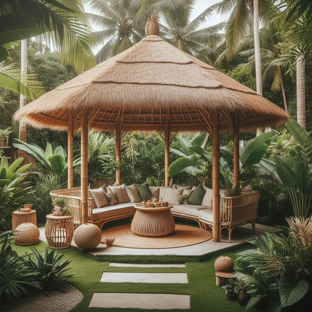 Tropical Bamboo Gazebo patio