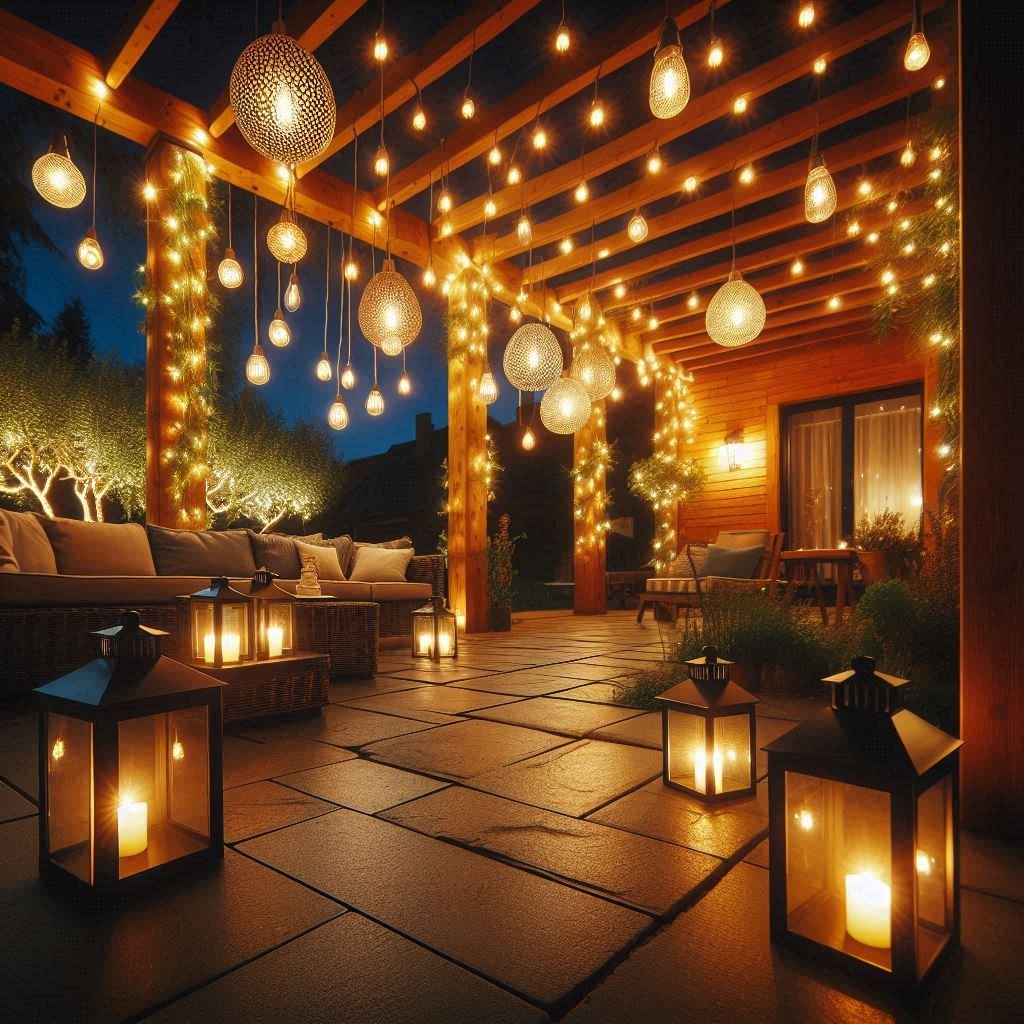 String Lights & Lanterns patio
