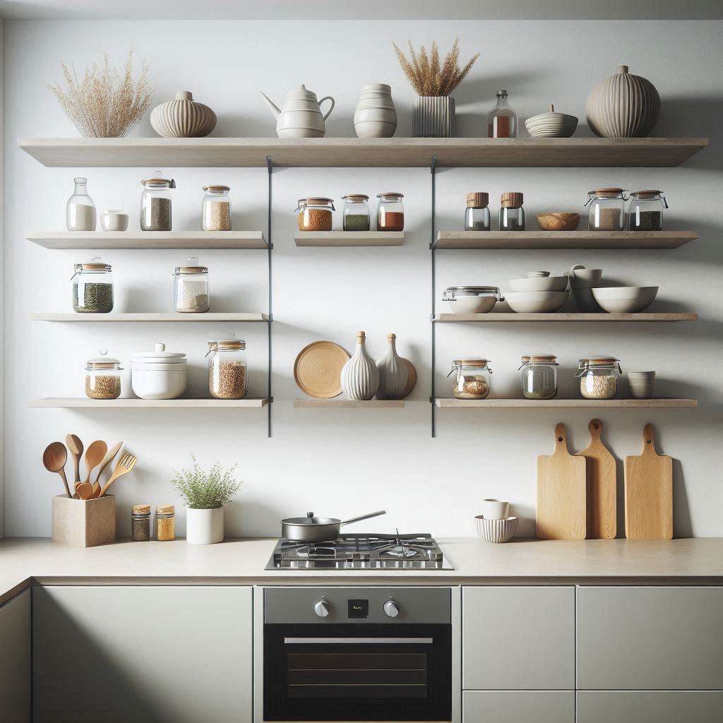 Floating Shelves for a Sleek