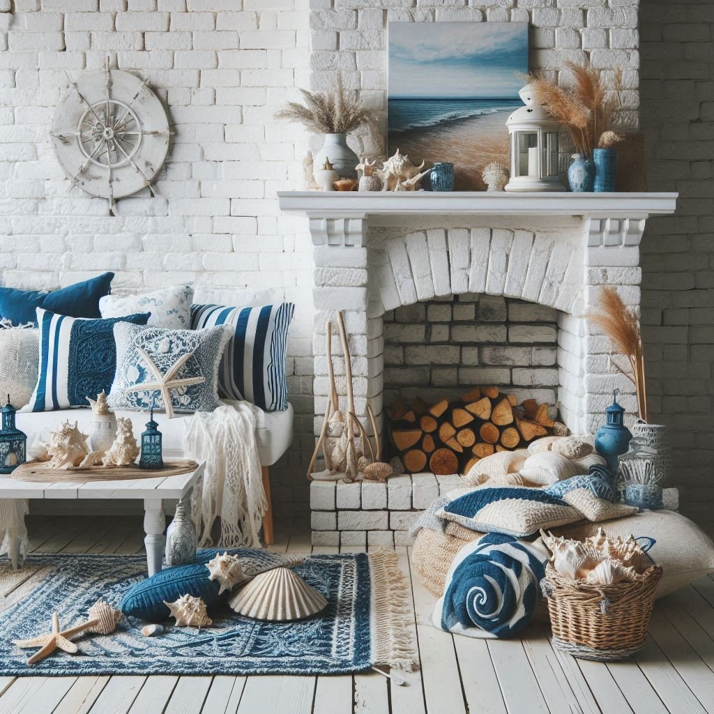 Coastal Vibes With White Brick and Blue Hues
patio