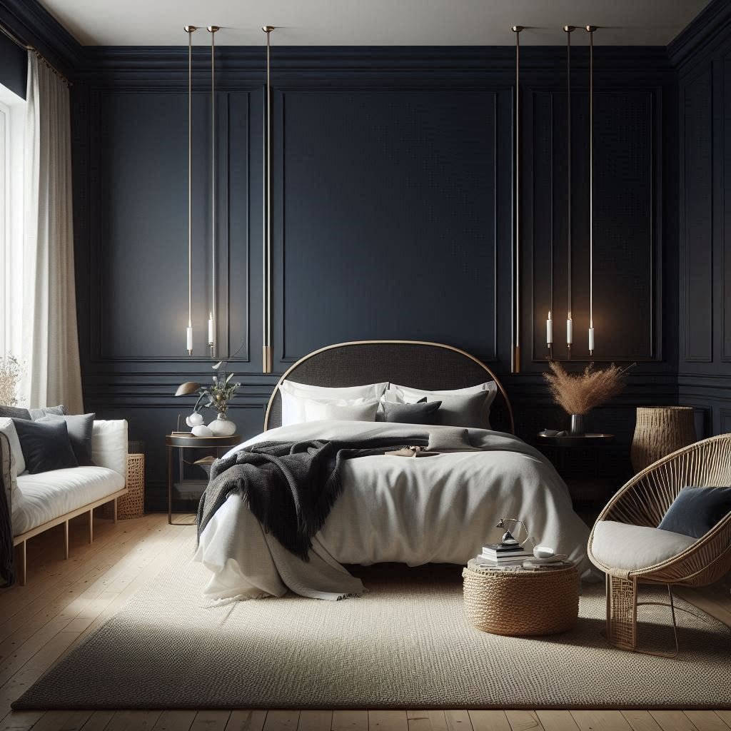 Deep Navy Walls bedroom