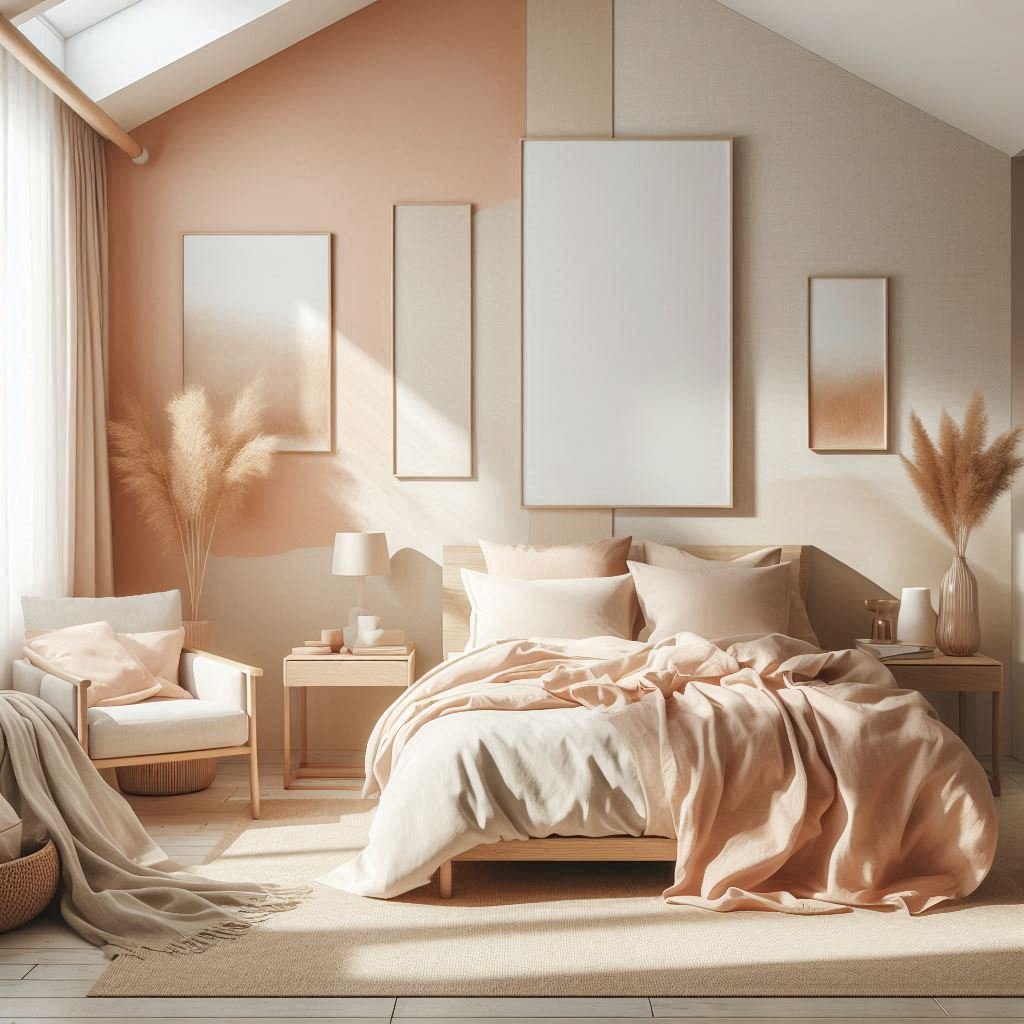 Peach & Nude Shades bedroom