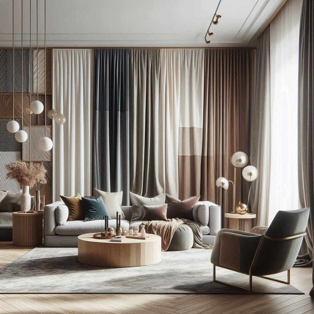 Mixed-Fabric Curtains